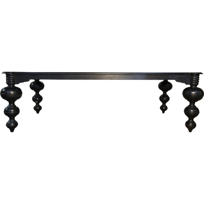 Claudio Dining Table by Noir in hand rubbed black. Made from mahogany in a eclectic & global style.
