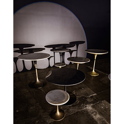 Laredo Bistro Table by Noir in metal, marble. Made from metal, marble in a modern style.