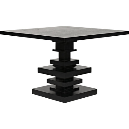 Corum Square Table by Noir in hand rubbed black. Made from mahogany in a modern style.