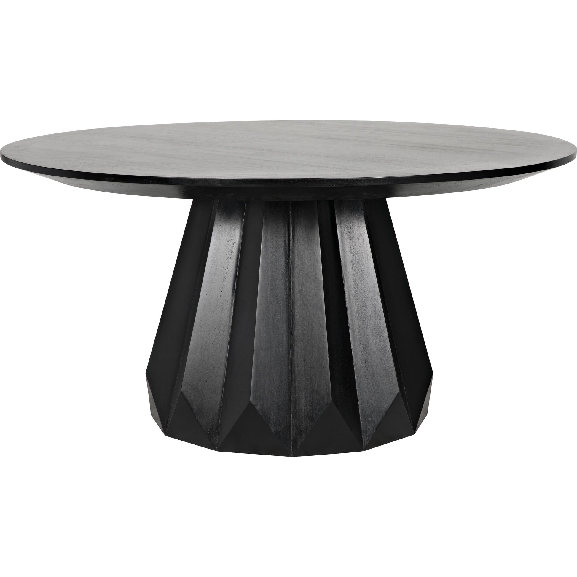Brosche Dining Table by Noir in hand rubbed black. Made from mahogany in a modern style.