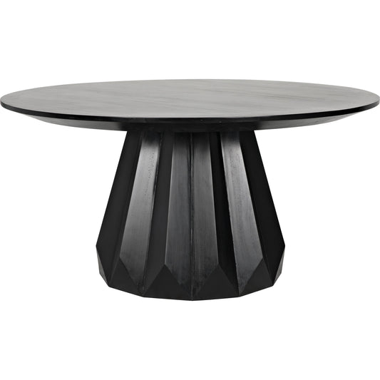 Brosche Dining Table by Noir in hand rubbed black. Made from mahogany in a modern style.