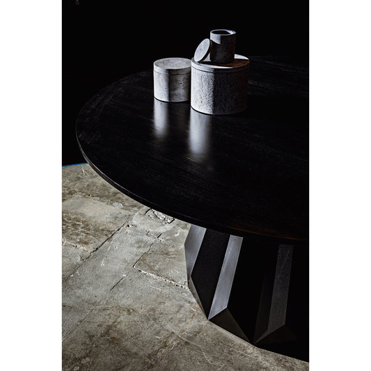 Brosche Dining Table by Noir in hand rubbed black. Made from mahogany in a modern style.