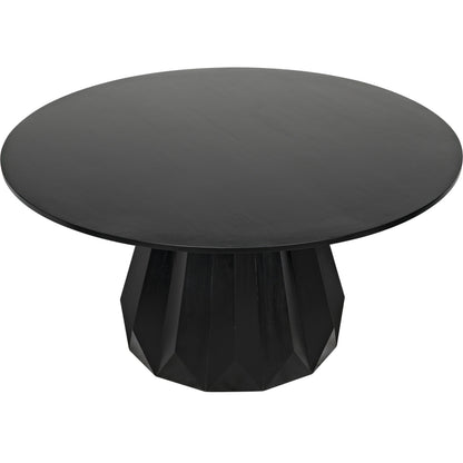 Brosche Dining Table by Noir in hand rubbed black. Made from mahogany in a modern style.