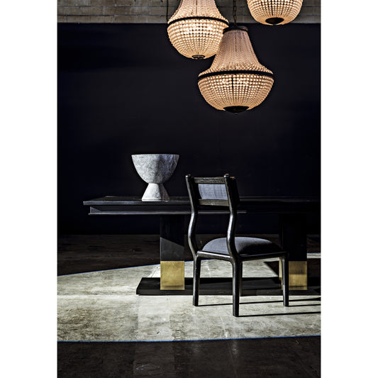 Ravenko Dining Table by Noir in hand rubbed black. Made from mahogany in a modern style.