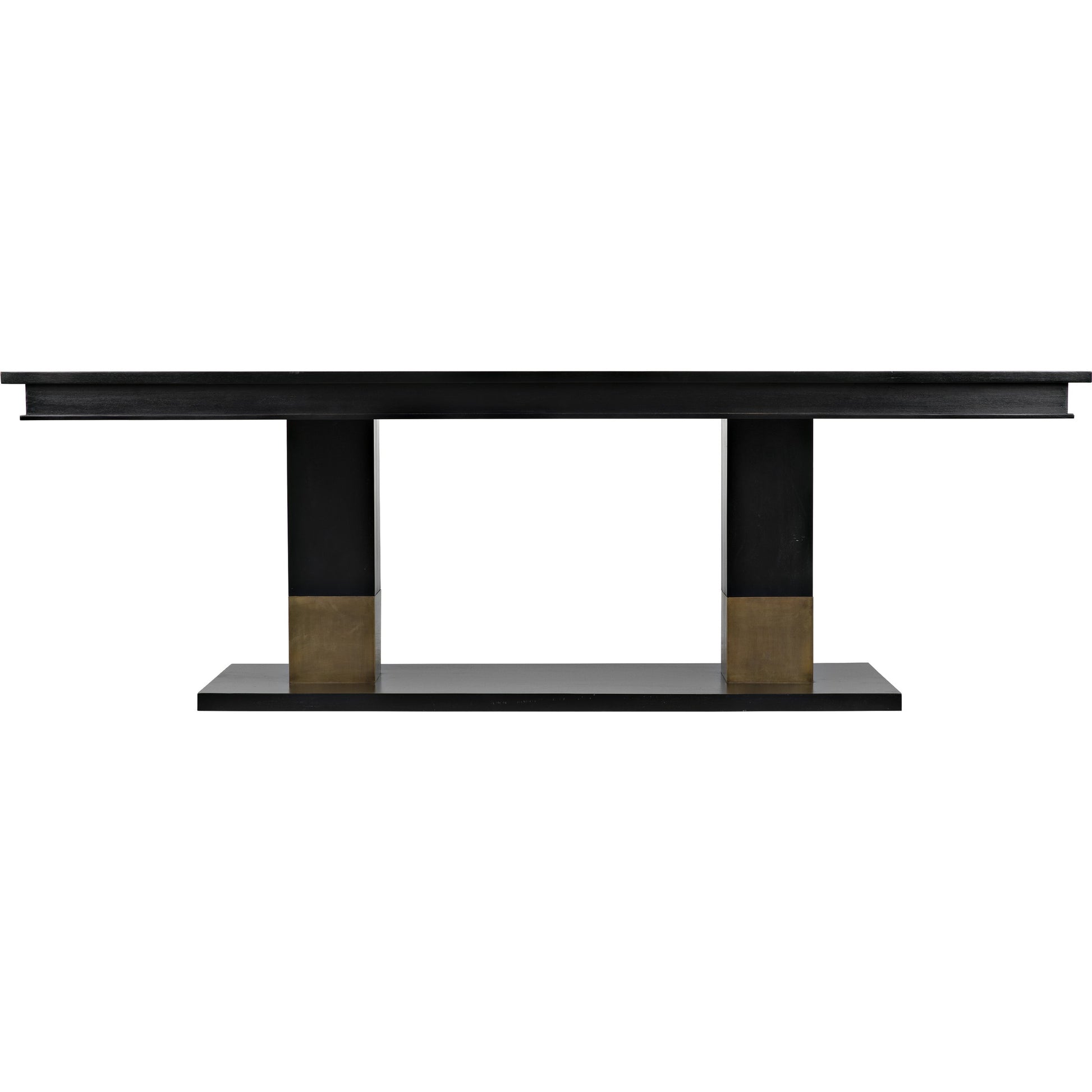 Ravenko Dining Table by Noir in hand rubbed black. Made from mahogany in a modern style.