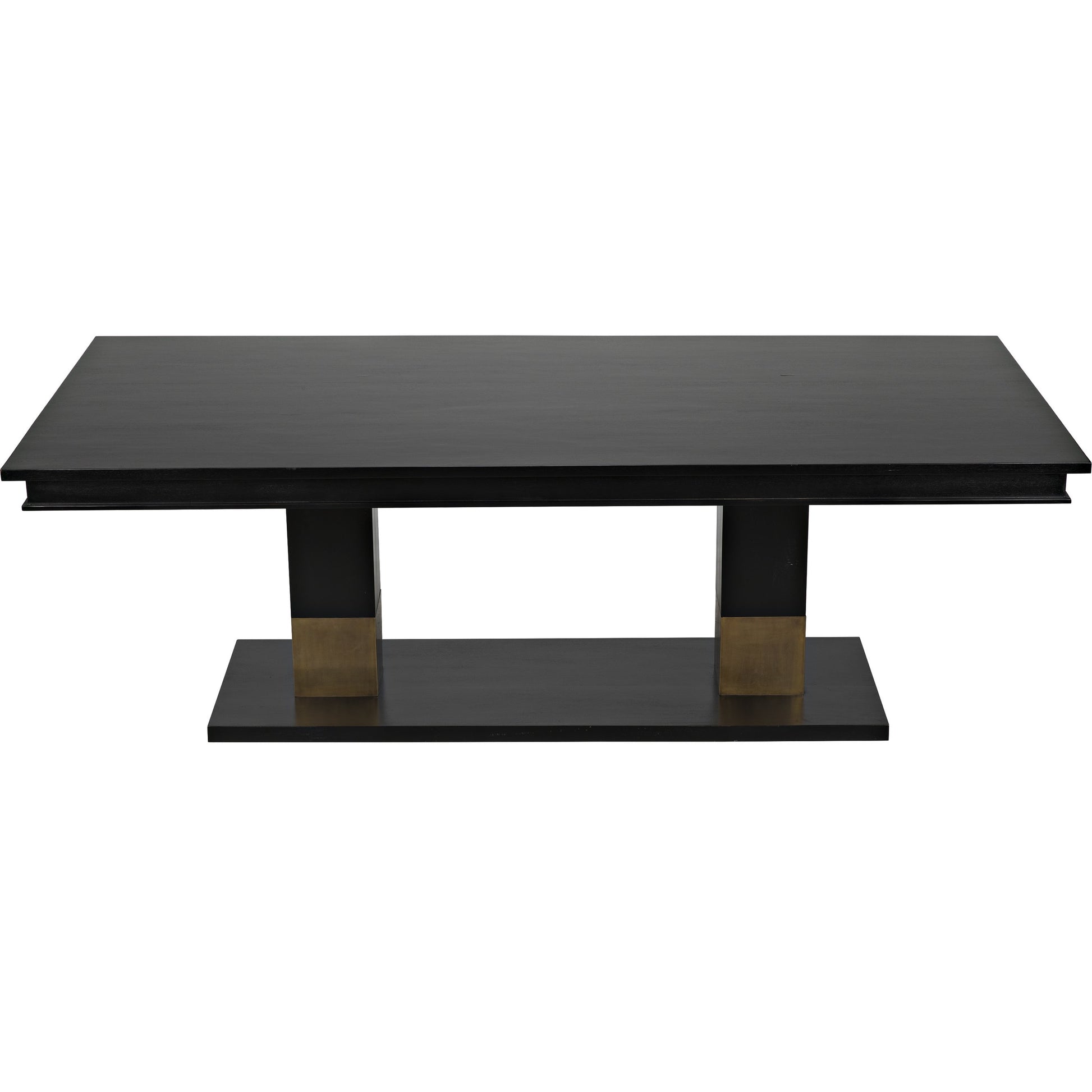 Ravenko Dining Table by Noir in hand rubbed black. Made from mahogany in a modern style.