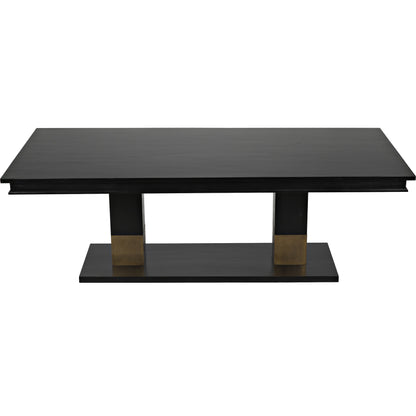 Ravenko Dining Table by Noir in hand rubbed black. Made from mahogany in a modern style.