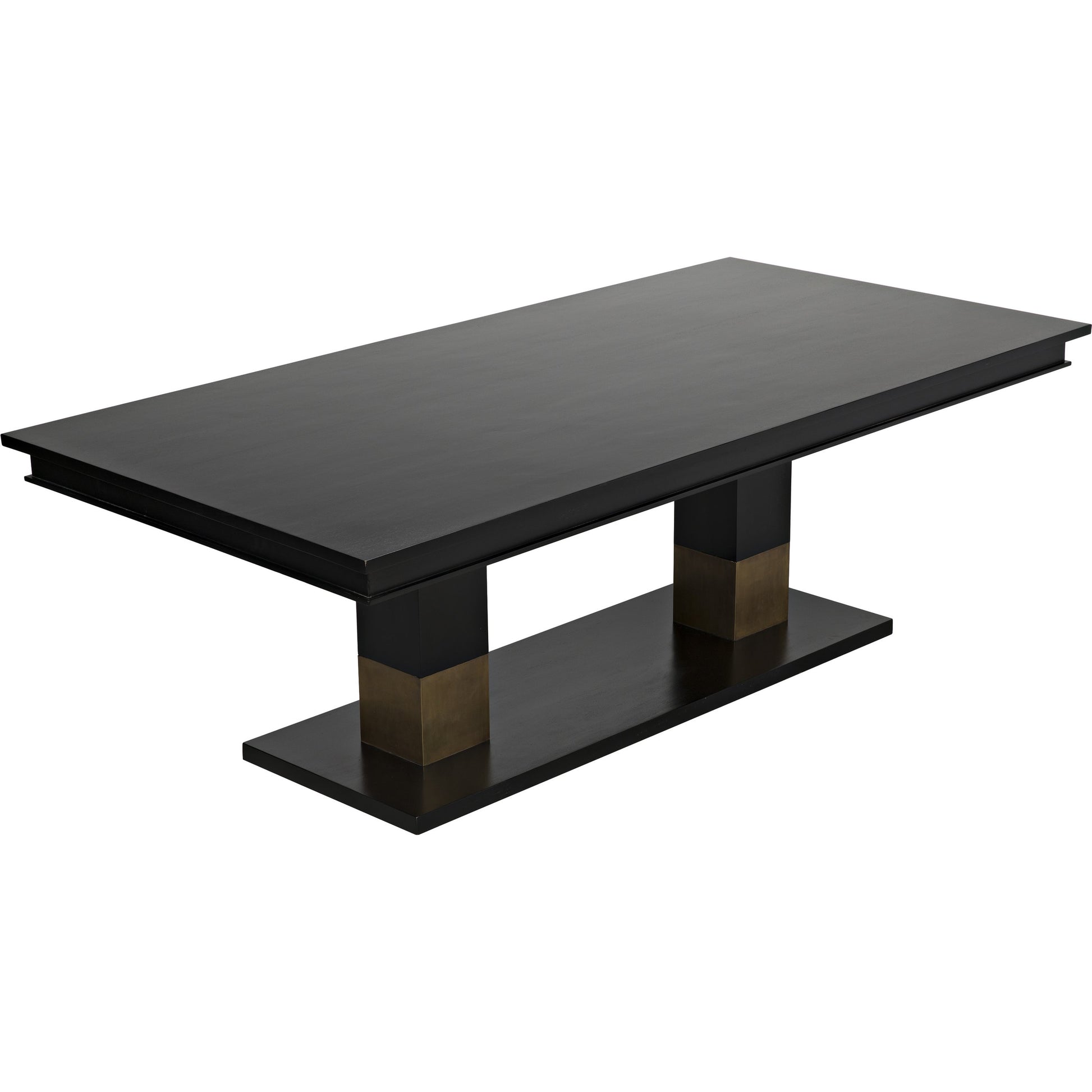 Ravenko Dining Table by Noir in hand rubbed black. Made from mahogany in a modern style.