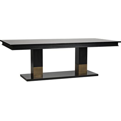 Ravenko Dining Table by Noir in hand rubbed black. Made from mahogany in a modern style.