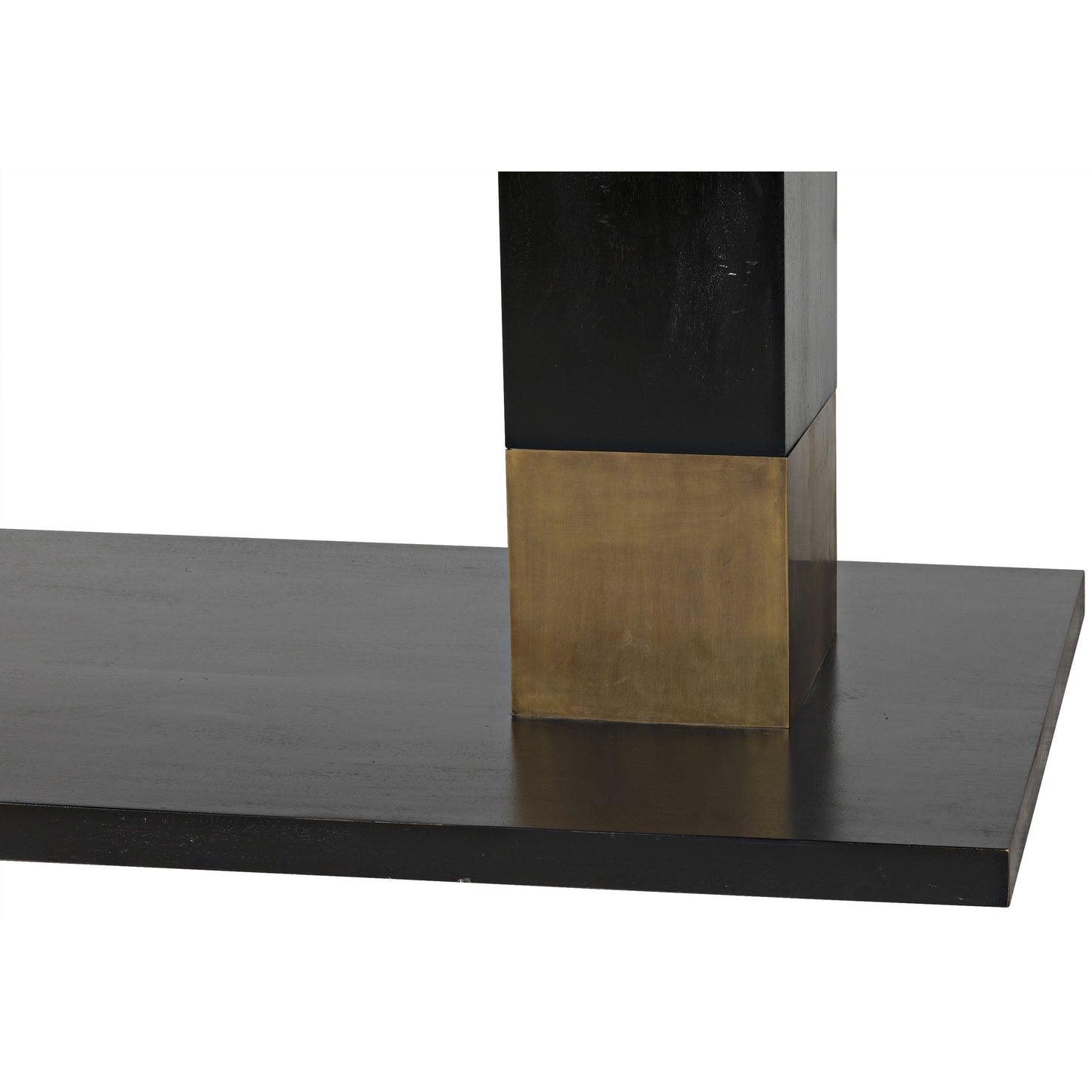 003 SR-834079 | Closeup | Ravenko Dining Table by Noir in hand rubbed black. Made from mahogany in a modern style.