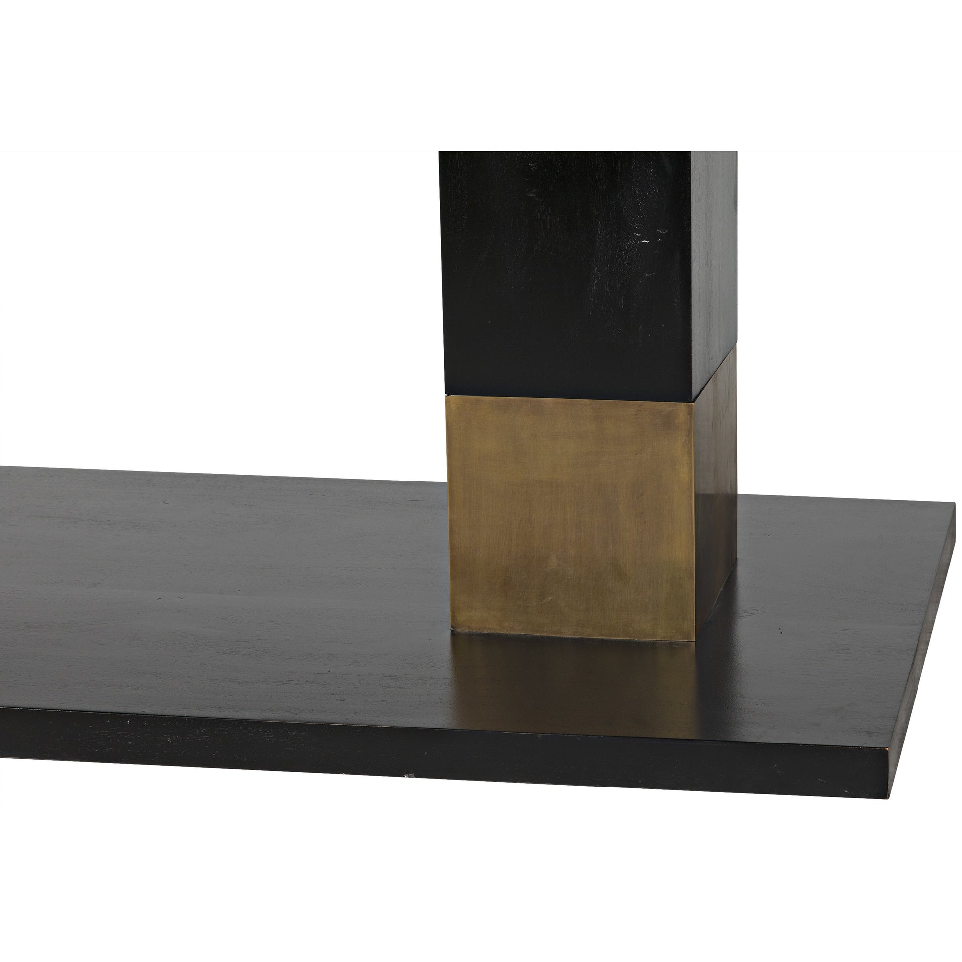 Ravenko Dining Table by Noir in hand rubbed black. Made from mahogany in a modern style.