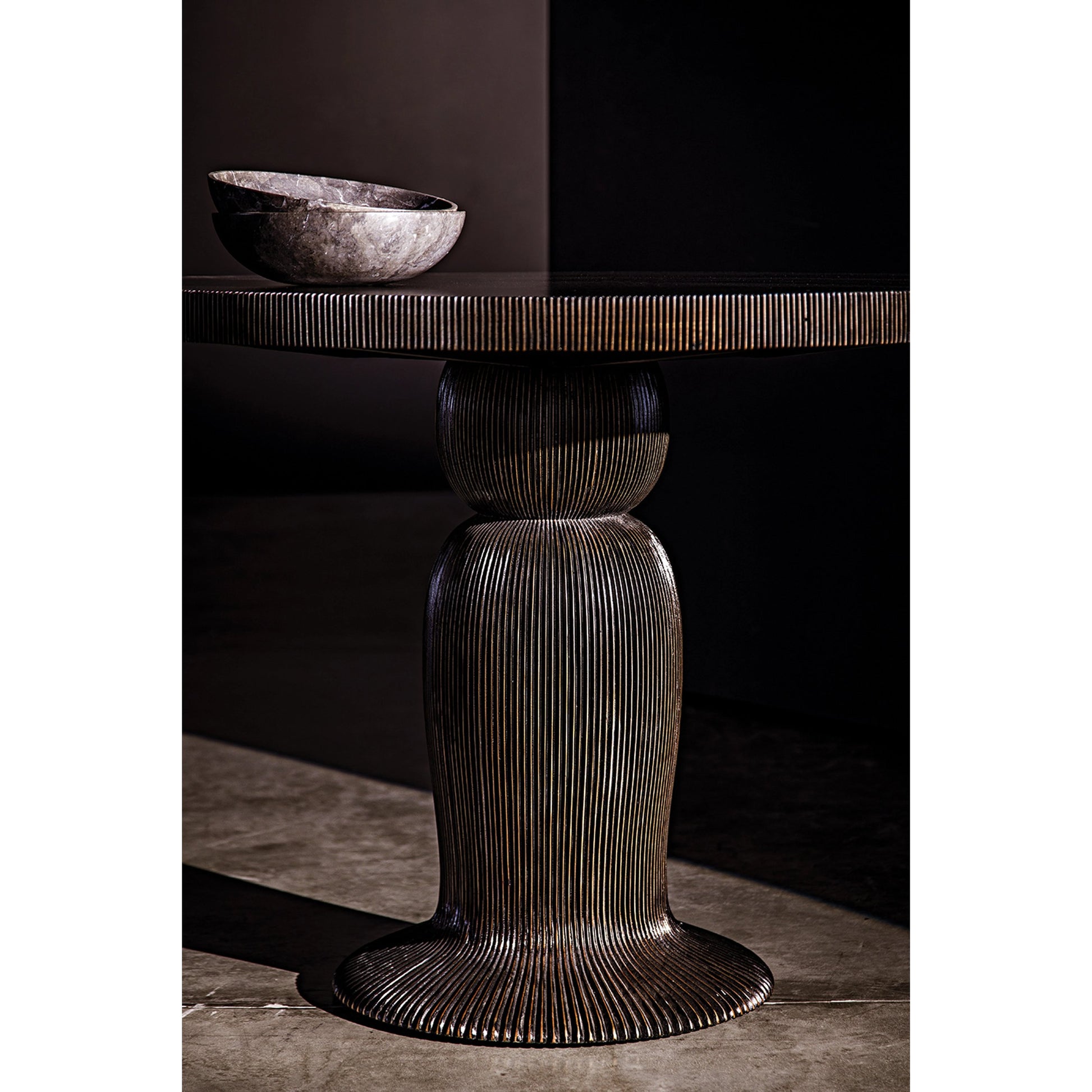 Portobello Dining Table by Noir in hand rubbed black. Made from mahogany in a eclectic & global style.