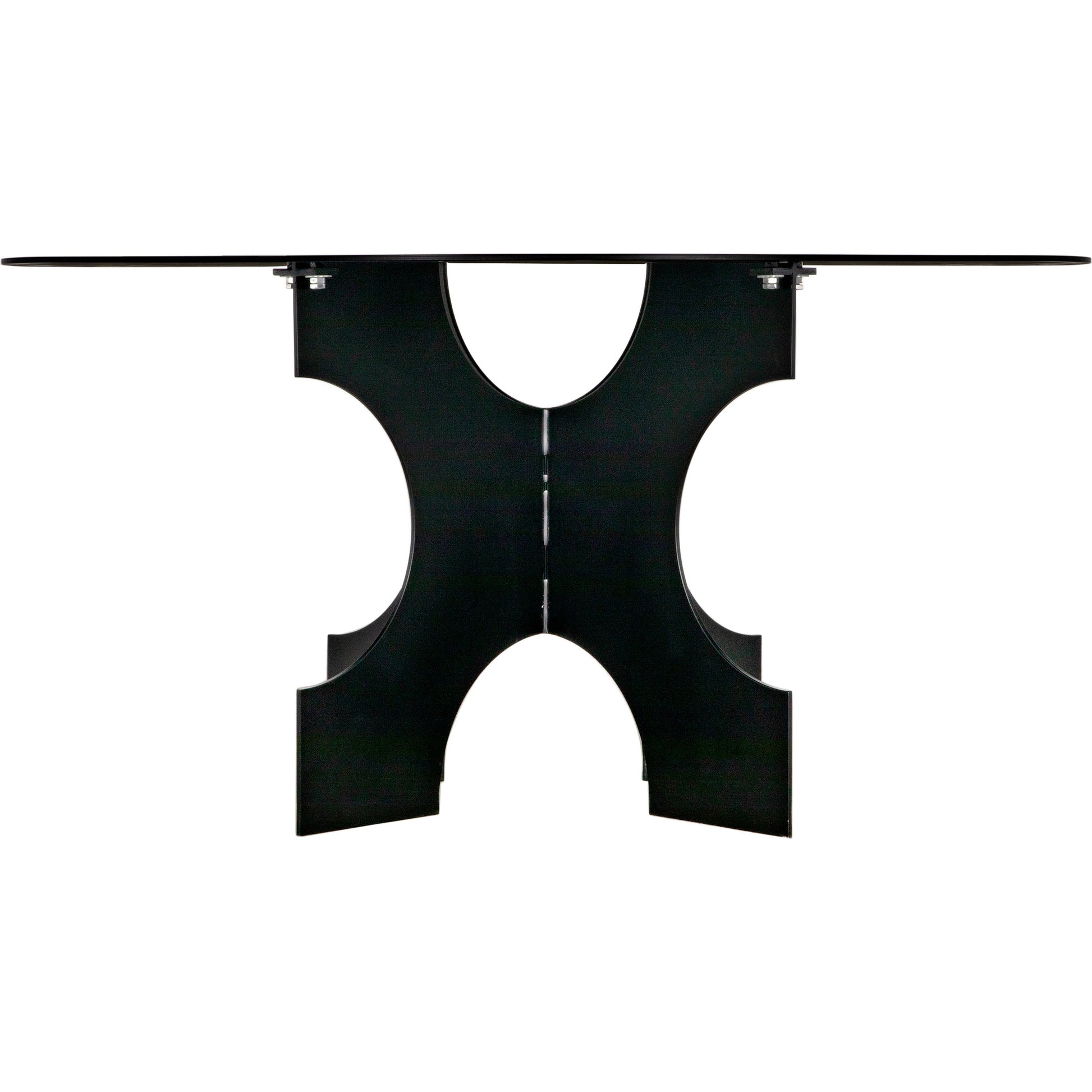 Element Dining Table by Noir in matte black. Made from industrial steel in a modern style.