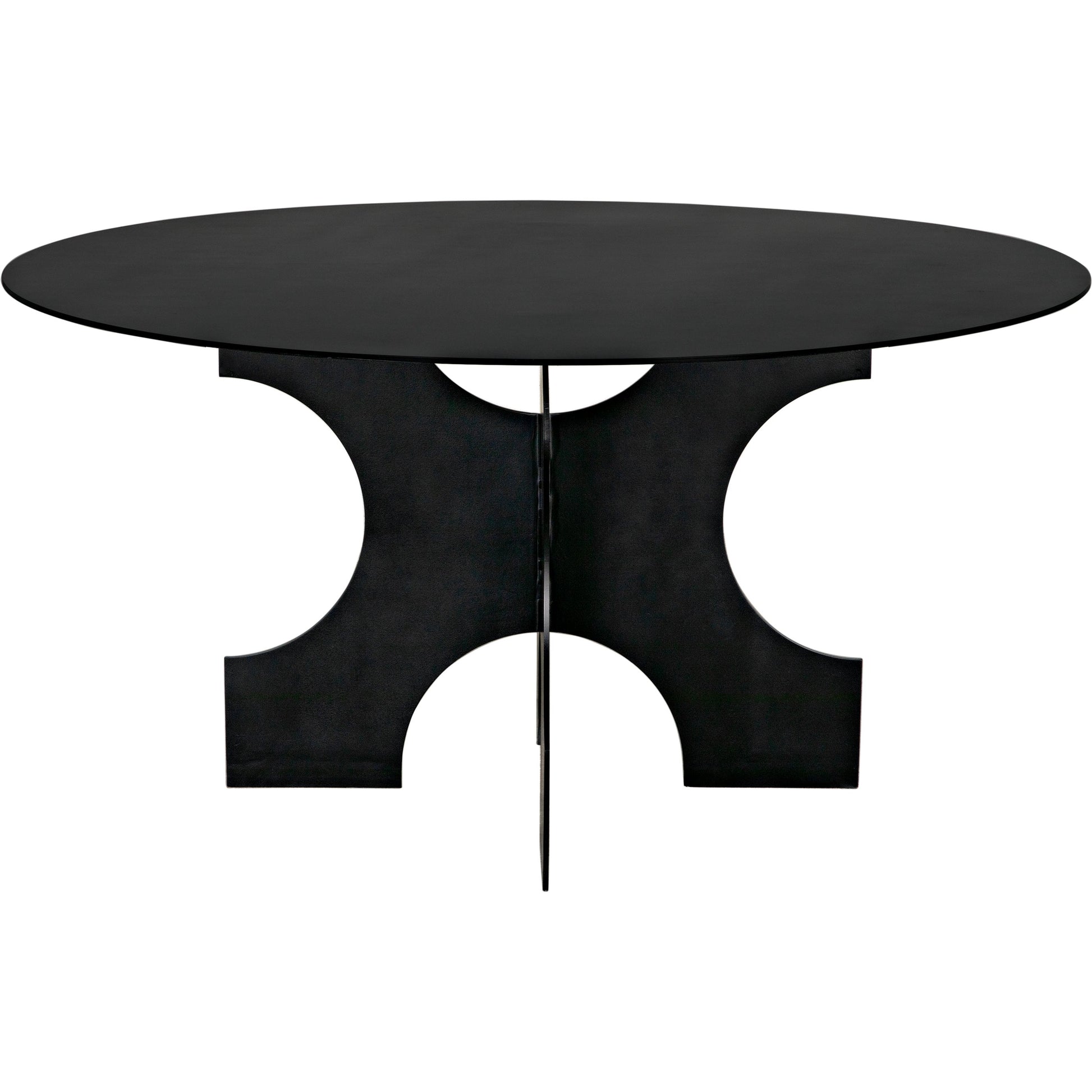 Element Dining Table by Noir in matte black. Made from industrial steel in a modern style.