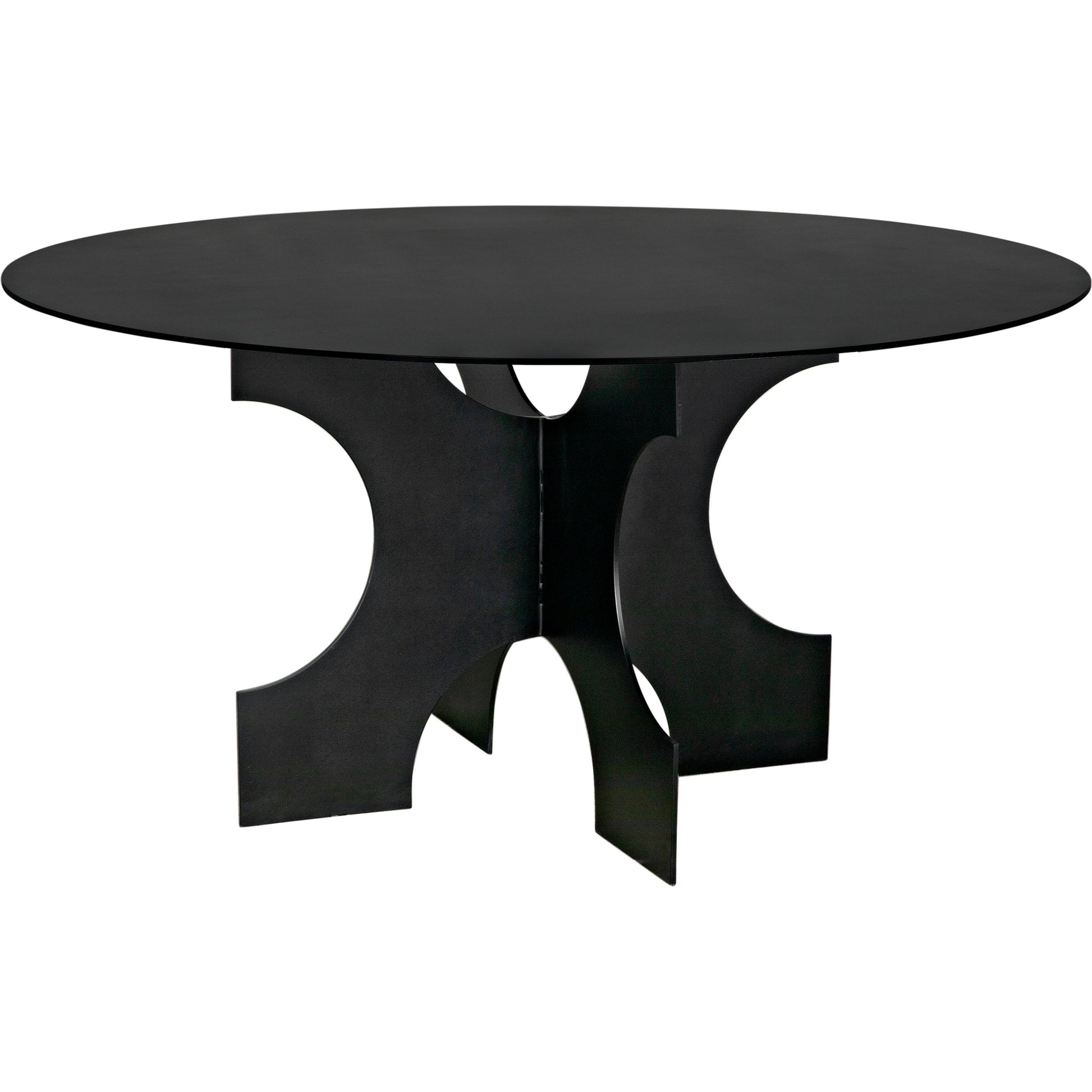 Element Dining Table by Noir in matte black. Made from industrial steel in a modern style.