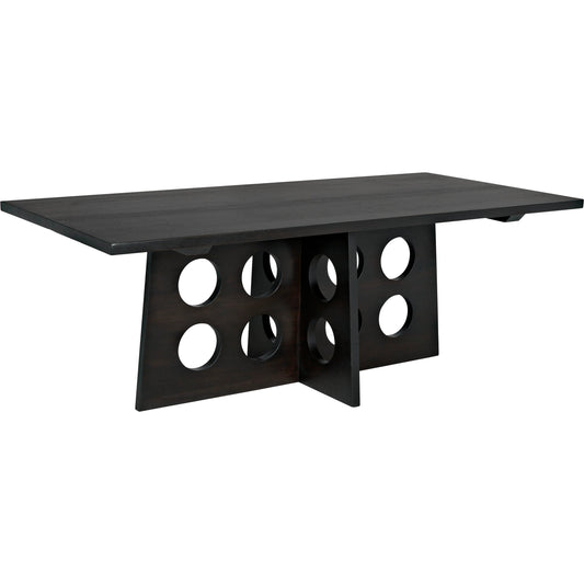 Carlo Dining Table by Noir in ebony walnut. Made from walnut in a modern style.