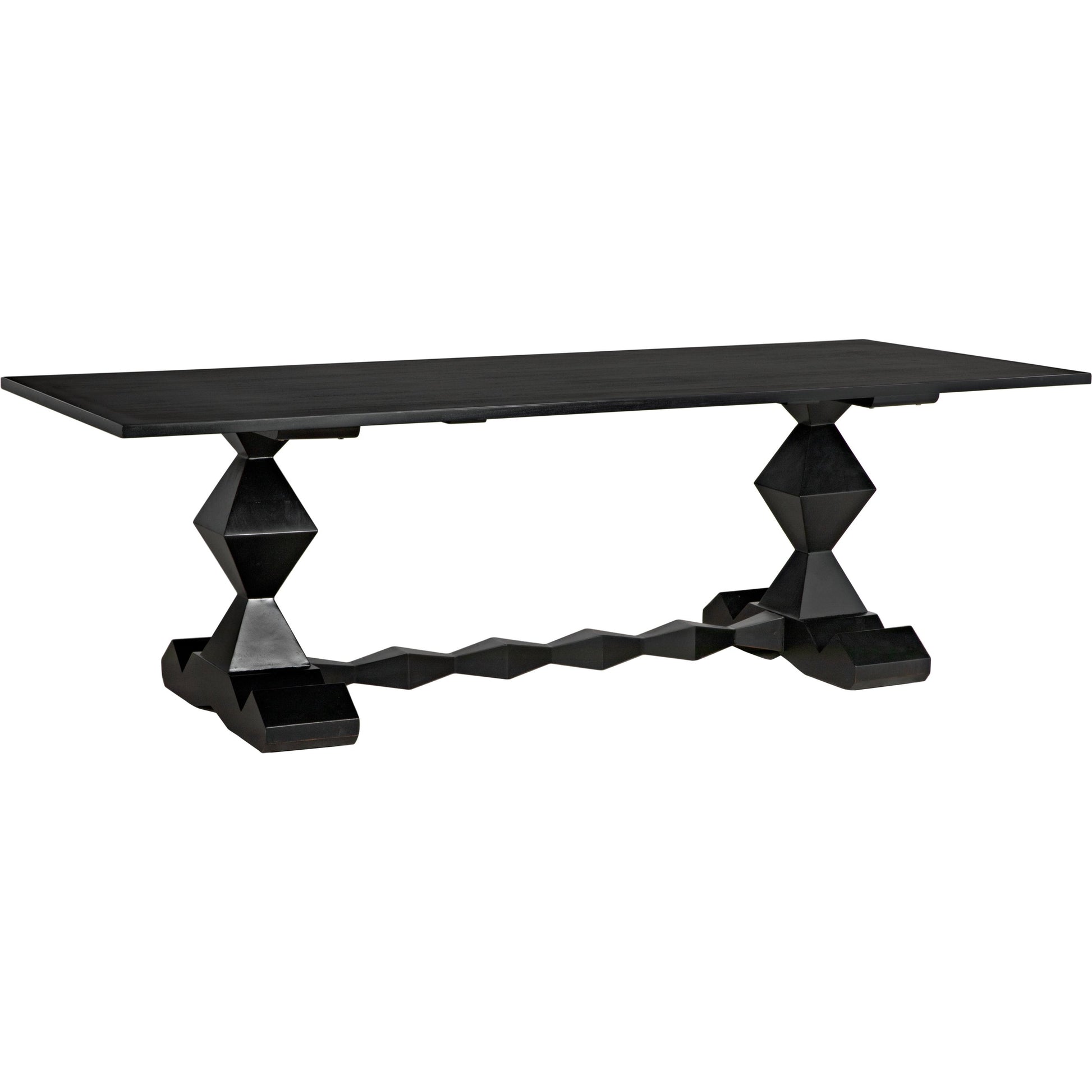 Madeira Dining Table by Noir in hand rubbed black. Made from mahogany in a traditional style.