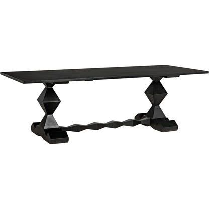 Madeira Dining Table by Noir in hand rubbed black. Made from mahogany in a traditional style.