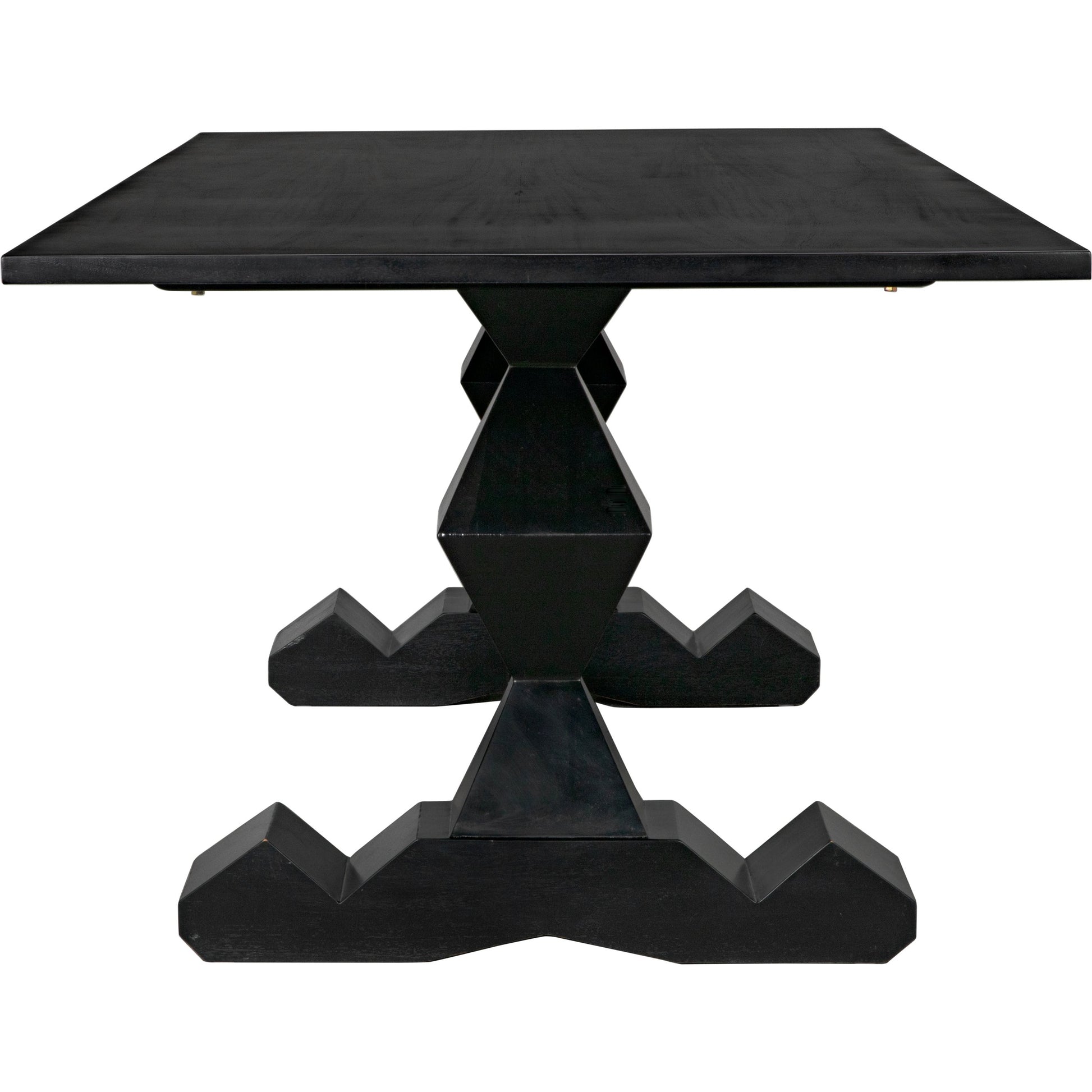 Madeira Dining Table by Noir in hand rubbed black. Made from mahogany in a traditional style.