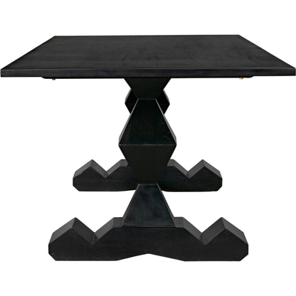 Madeira Dining Table by Noir in hand rubbed black. Made from mahogany in a traditional style.