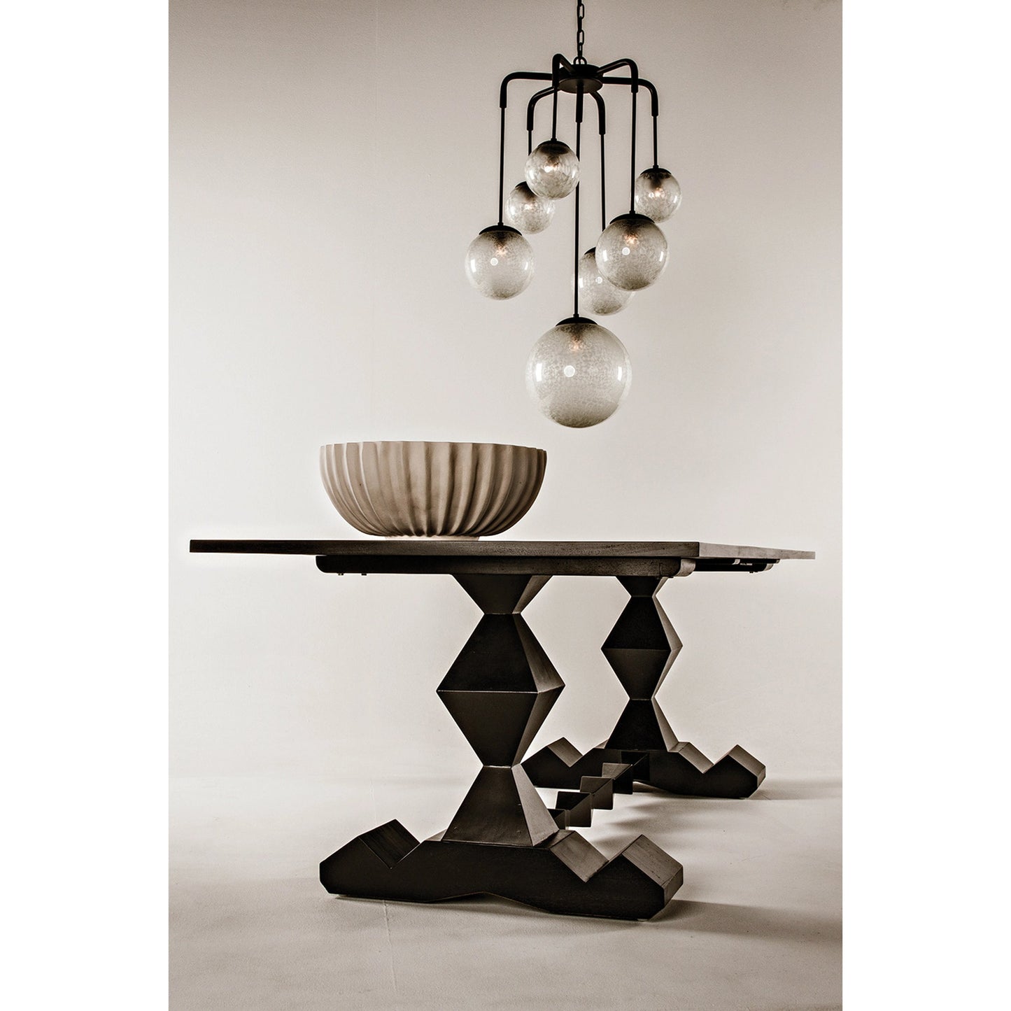 009 SI-1956940 | Lifestyle | Madeira Dining Table by Noir in hand rubbed black. Made from mahogany in a traditional style.