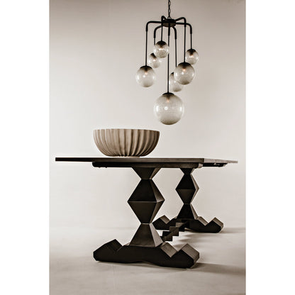 Madeira Dining Table by Noir in hand rubbed black. Made from mahogany in a traditional style.