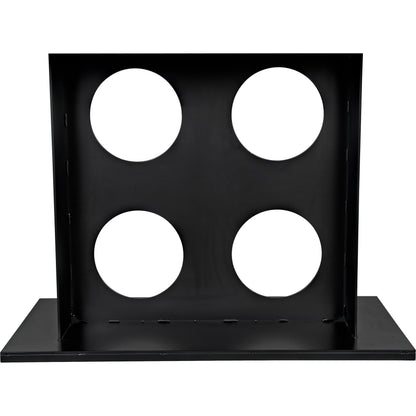 Cameron Table by Noir in dark walnut. Made from industrial steel, walnut, and veneer in a modern style.