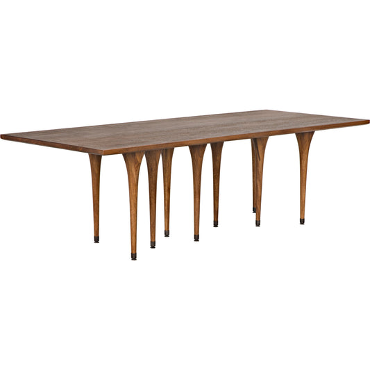 Shifter Table by Noir in dark walnut. Made from walnut with metal caps in a modern style.