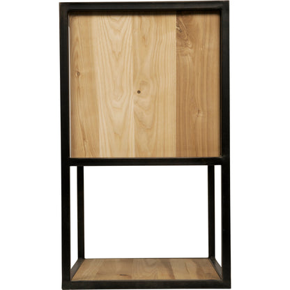 Pearce Side Table by Noir in waxed. Made from elm, metal in a modern style.