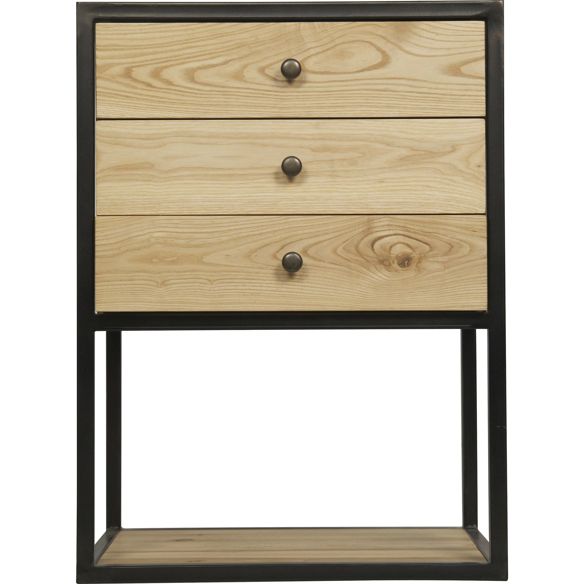 Pearce Side Table by Noir in waxed. Made from elm, metal in a modern style.