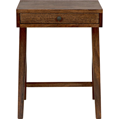 Peter Side Table by Noir in washed walnut. Made from walnut in a modern style.