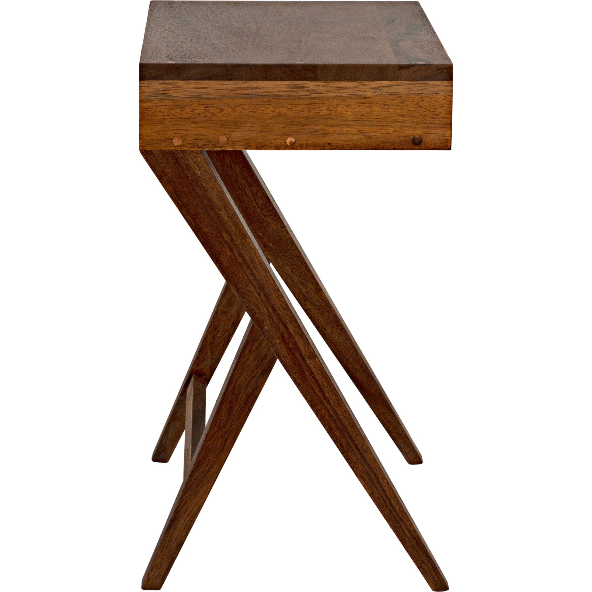 Peter Side Table by Noir in washed walnut. Made from walnut in a modern style.