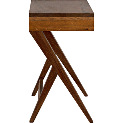Peter Side Table by Noir in washed walnut. Made from walnut in a modern style.