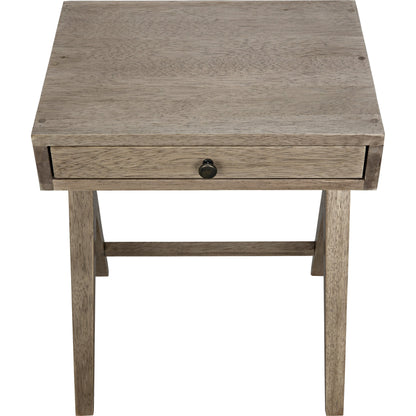 Peter Side Table by Noir in washed walnut. Made from walnut in a modern style.