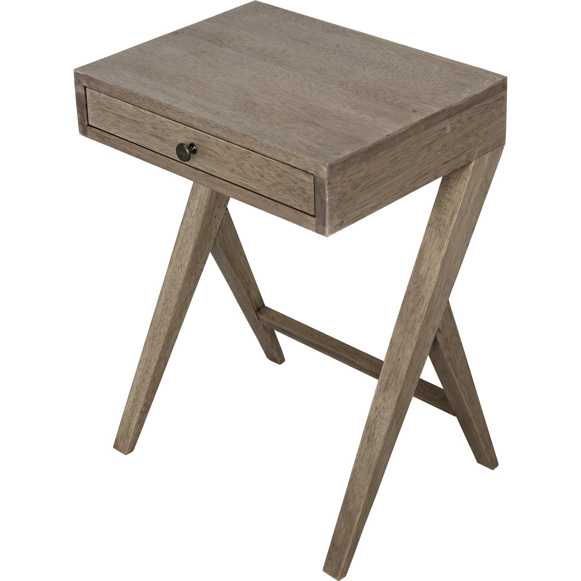 Peter Side Table by Noir in washed walnut. Made from walnut in a modern style.