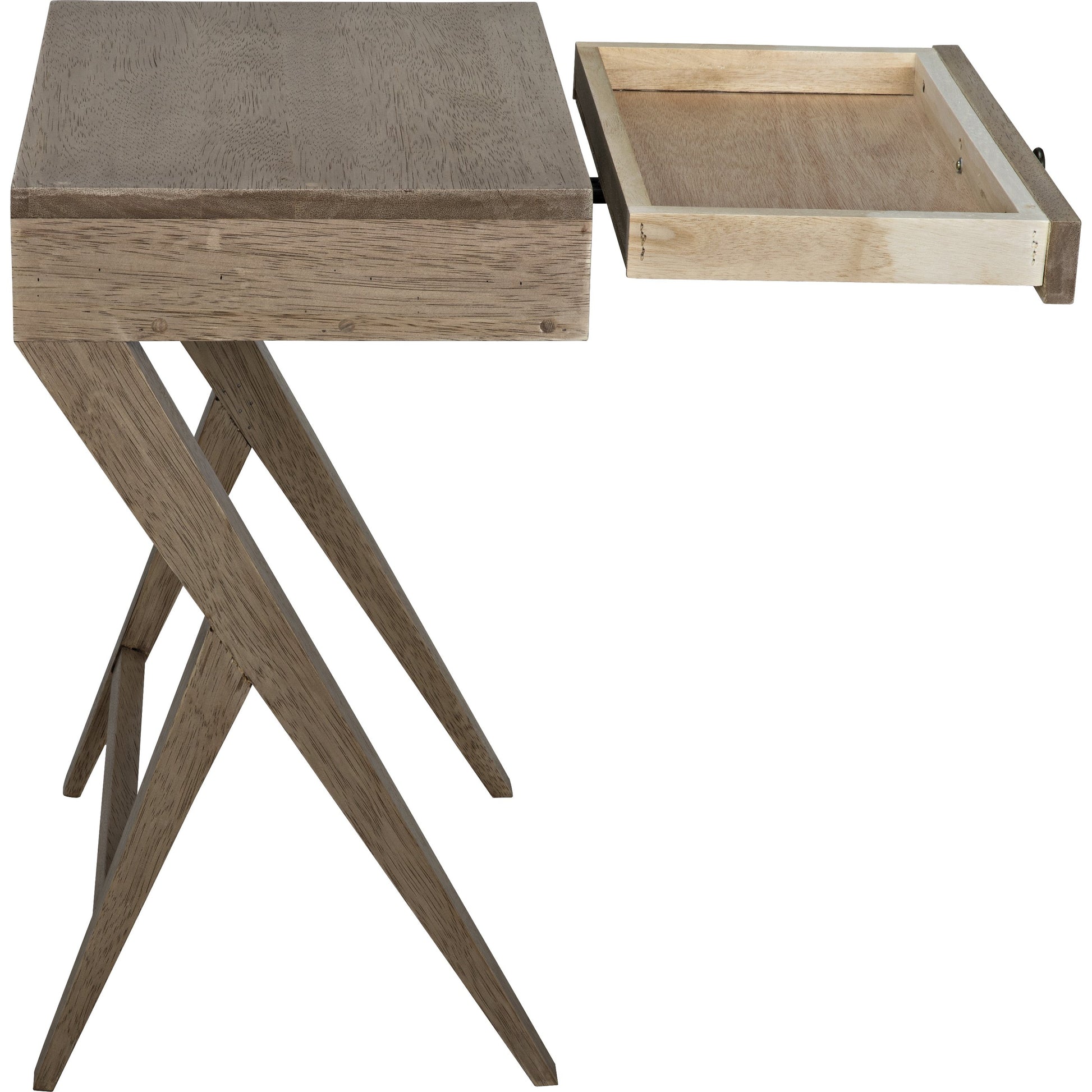 Peter Side Table by Noir in washed walnut. Made from walnut in a modern style.