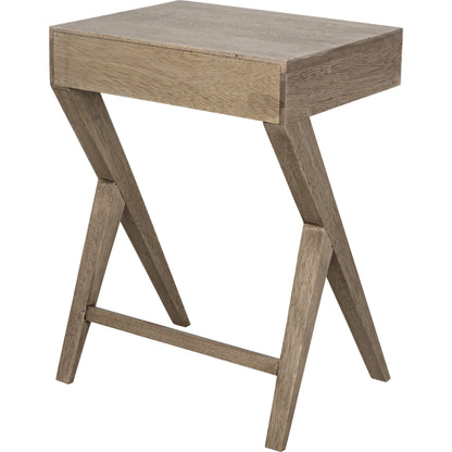 Peter Side Table by Noir in washed walnut. Made from walnut in a modern style.