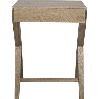Peter Side Table by Noir in washed walnut. Made from walnut in a modern style.