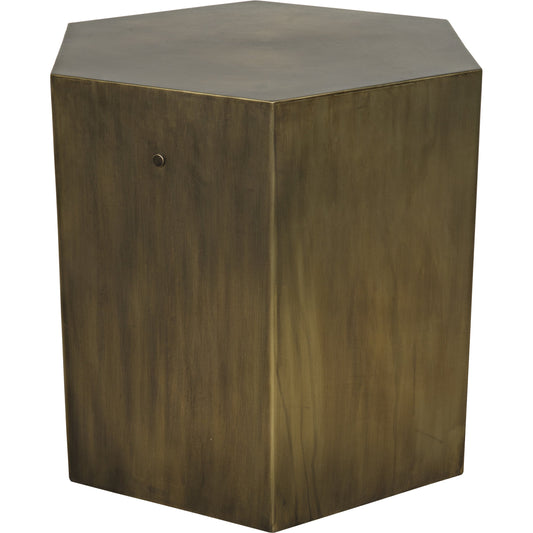 Aria Side Table by Noir in aged brass. Made from metal in a transitional style.