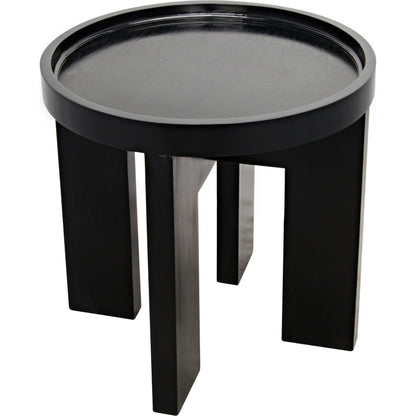 Gavin Side Table by Noir in hand rubbed black. Made from mahogany in a modern style.