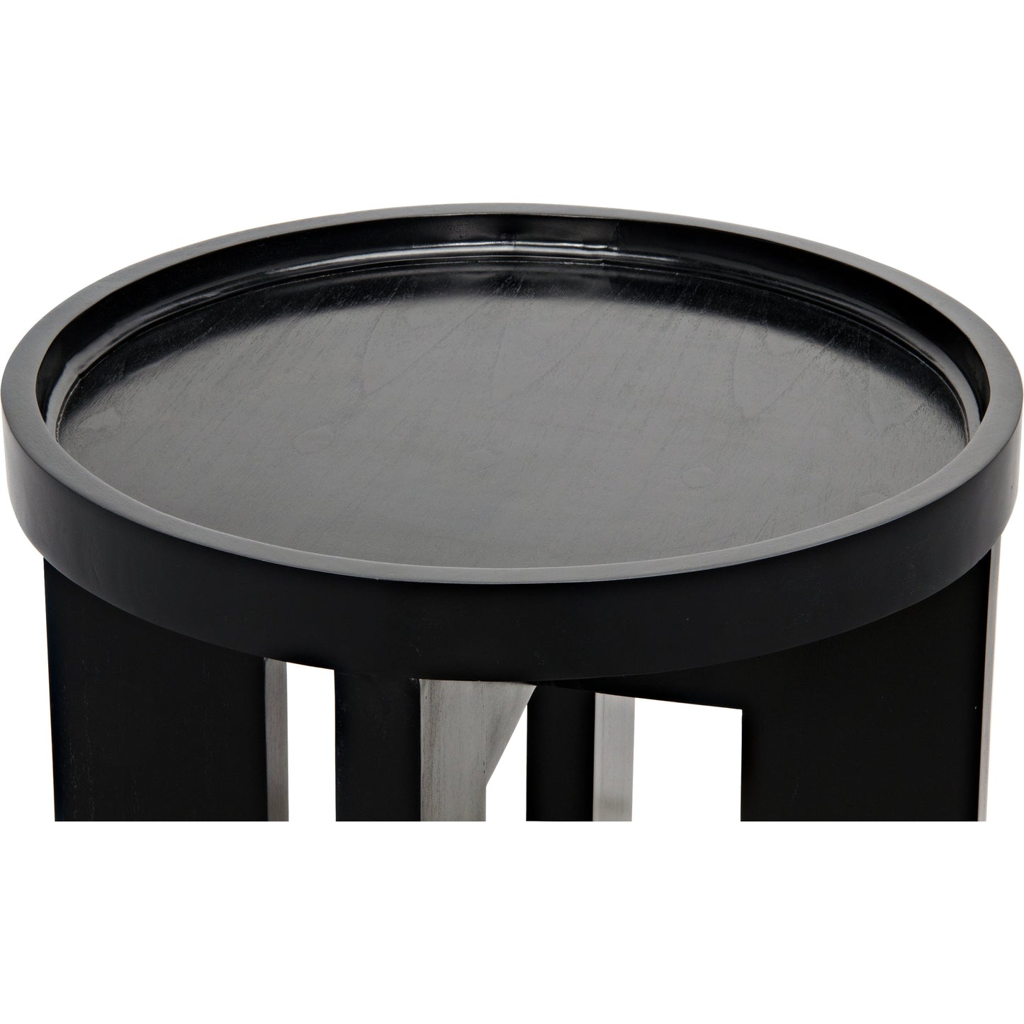 014 S-334811 | Closeup | Gavin Side Table by Noir in hand rubbed black. Made from mahogany in a modern style.