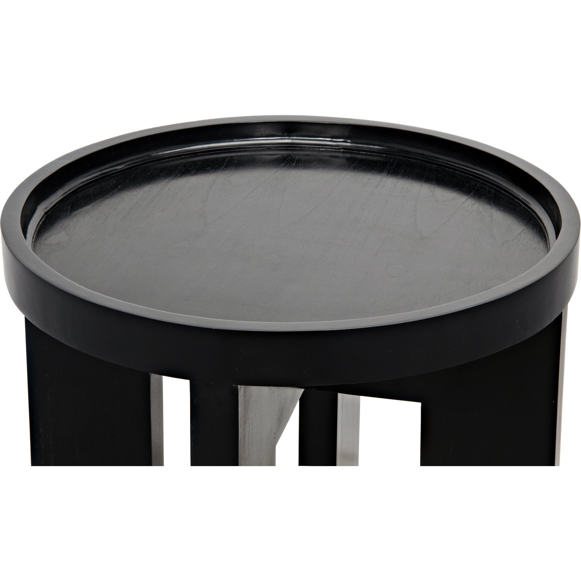 Gavin Side Table by Noir in hand rubbed black. Made from mahogany in a modern style.