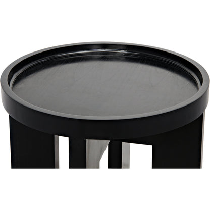 Gavin Side Table by Noir in hand rubbed black. Made from mahogany in a modern style.