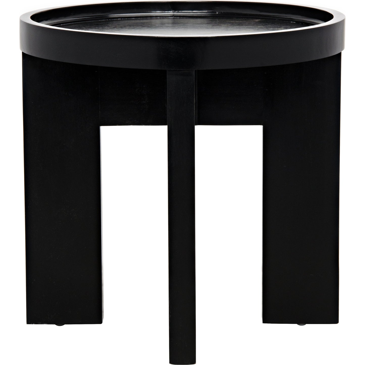 004 S-334811 | Additional Silo | Gavin Side Table by Noir in hand rubbed black. Made from mahogany in a modern style.