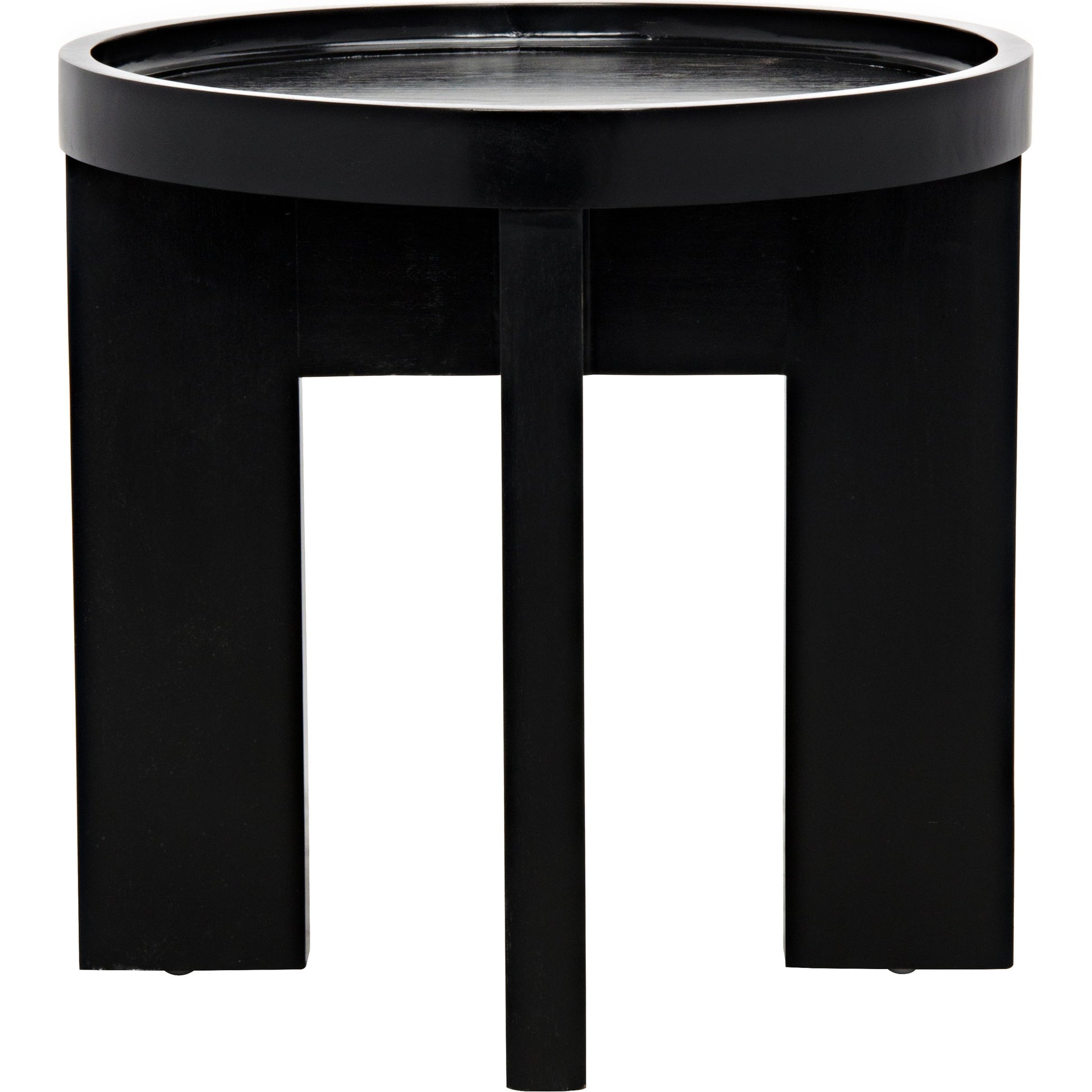Gavin Side Table by Noir in hand rubbed black. Made from mahogany in a modern style.