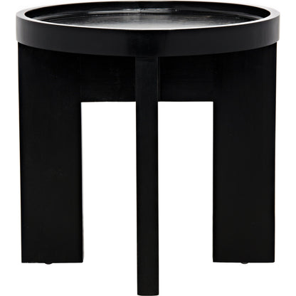Gavin Side Table by Noir in hand rubbed black. Made from mahogany in a modern style.