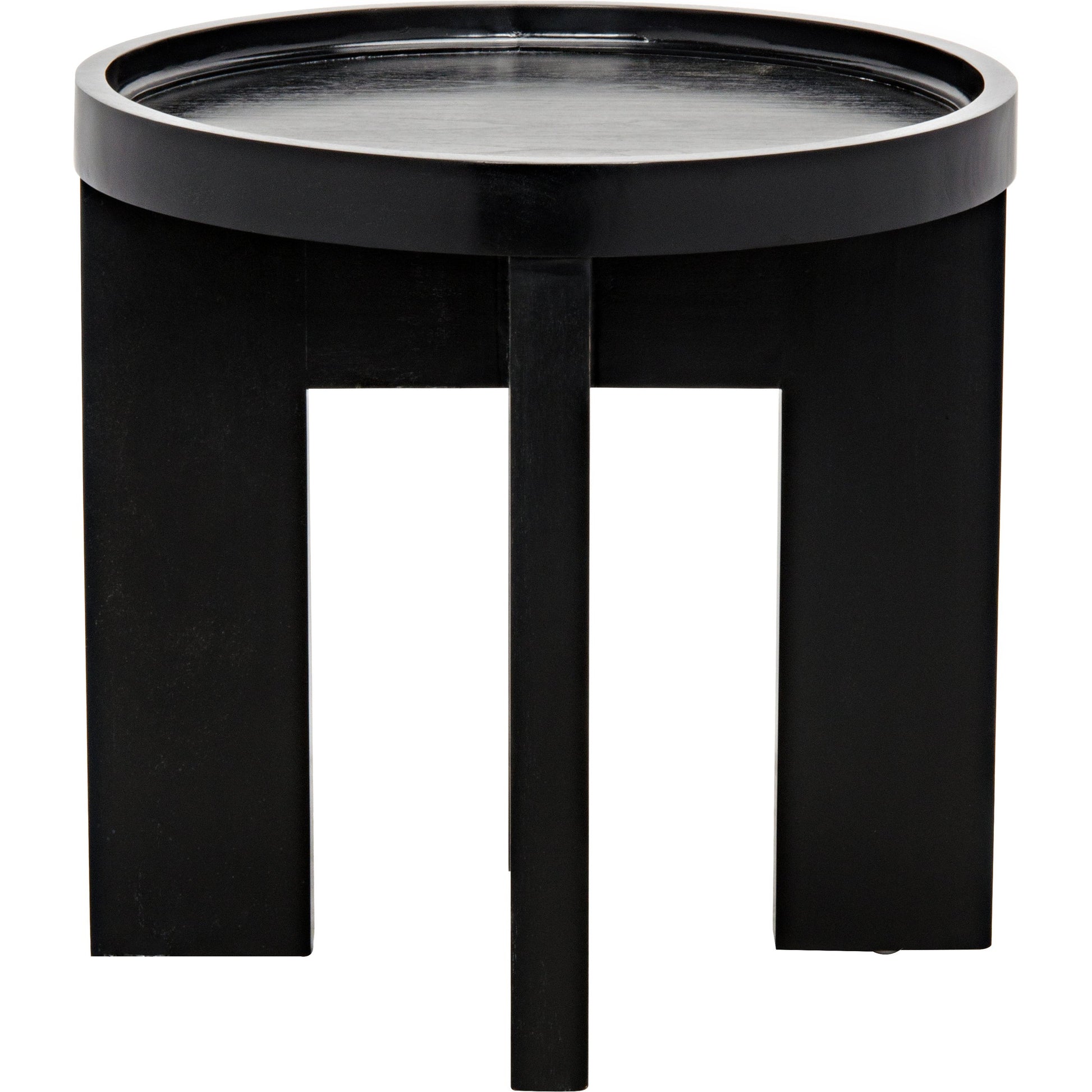 Gavin Side Table by Noir in hand rubbed black. Made from mahogany in a modern style.