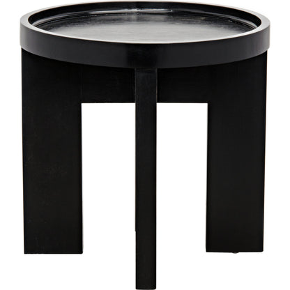 Gavin Side Table by Noir in hand rubbed black. Made from mahogany in a modern style.