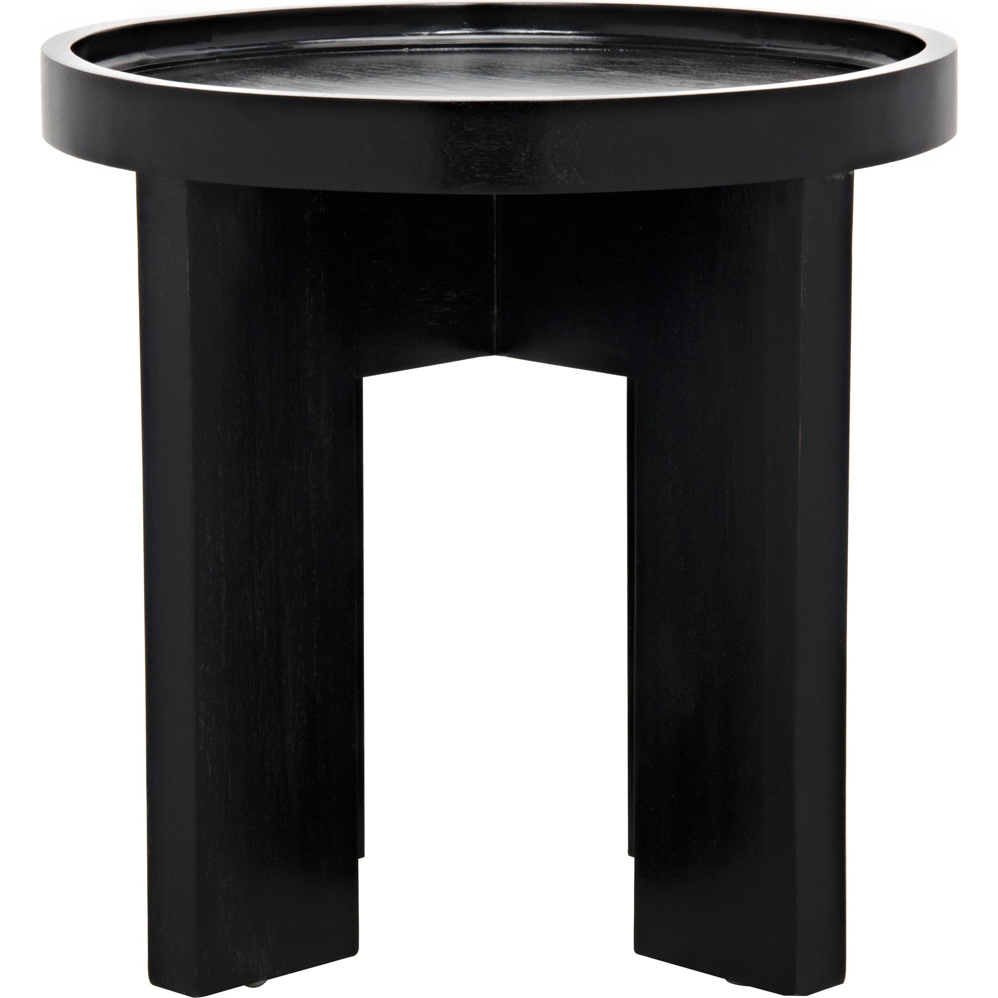 Gavin Side Table by Noir in hand rubbed black. Made from mahogany in a modern style.