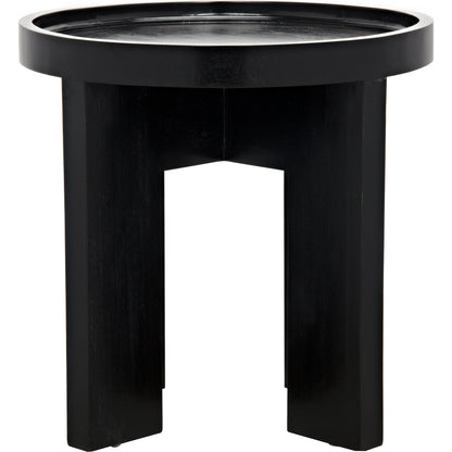 Gavin Side Table by Noir in hand rubbed black. Made from mahogany in a modern style.